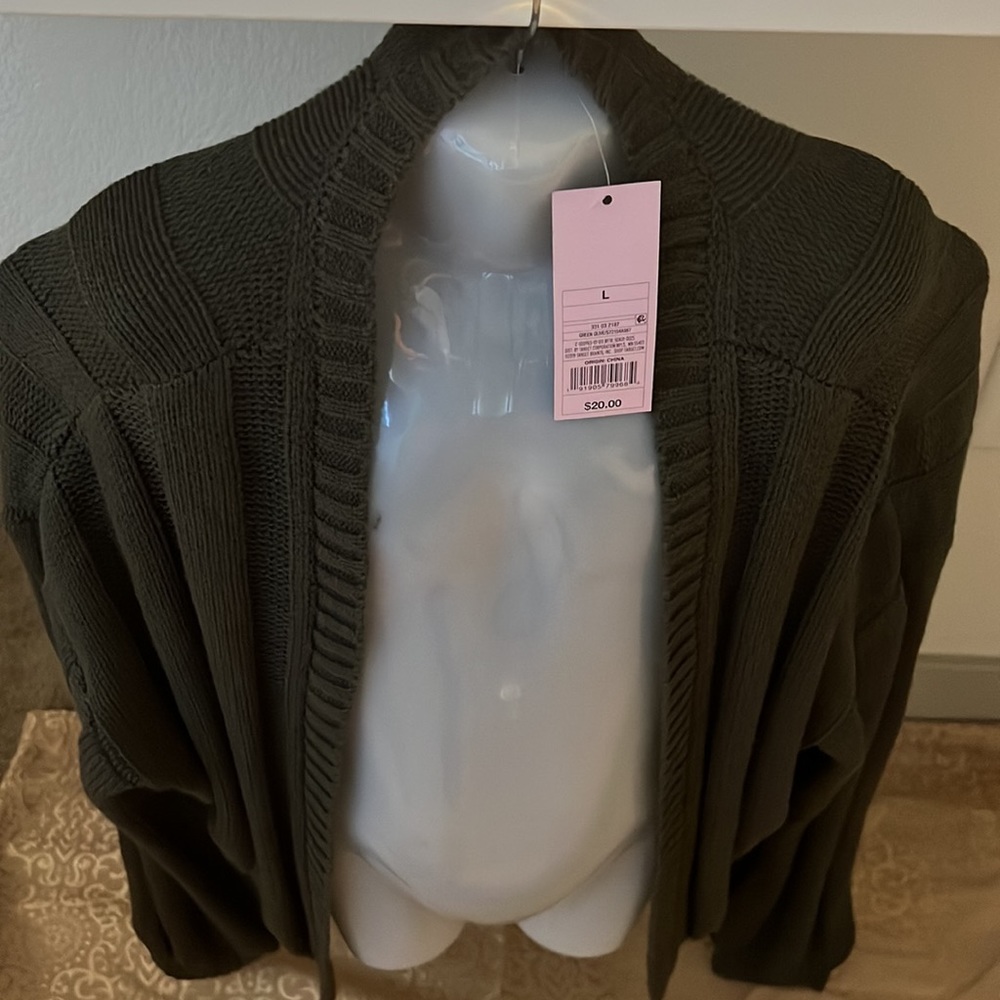 Wild Green Long Sleeve Crew Neck Sweater